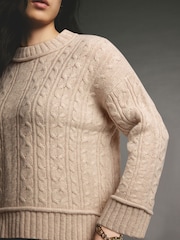 Neutral 100% Lambswool Premium Cable Knitted Jumper - Image 4 of 9