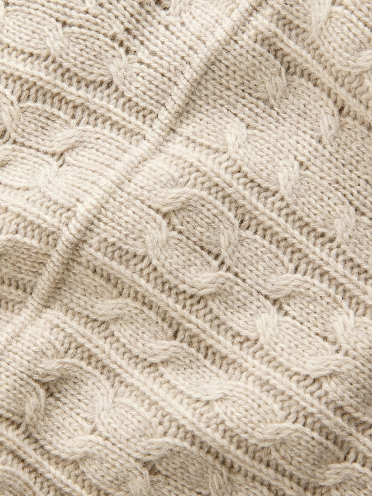 Neutral 100% Lambswool Premium Cable Knitted Jumper - Image 9 of 9
