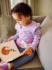 JoJo Maman Bébé Lilac Purple Fairy & Unicorn Appliqué Frill Top - Image 1 of 5