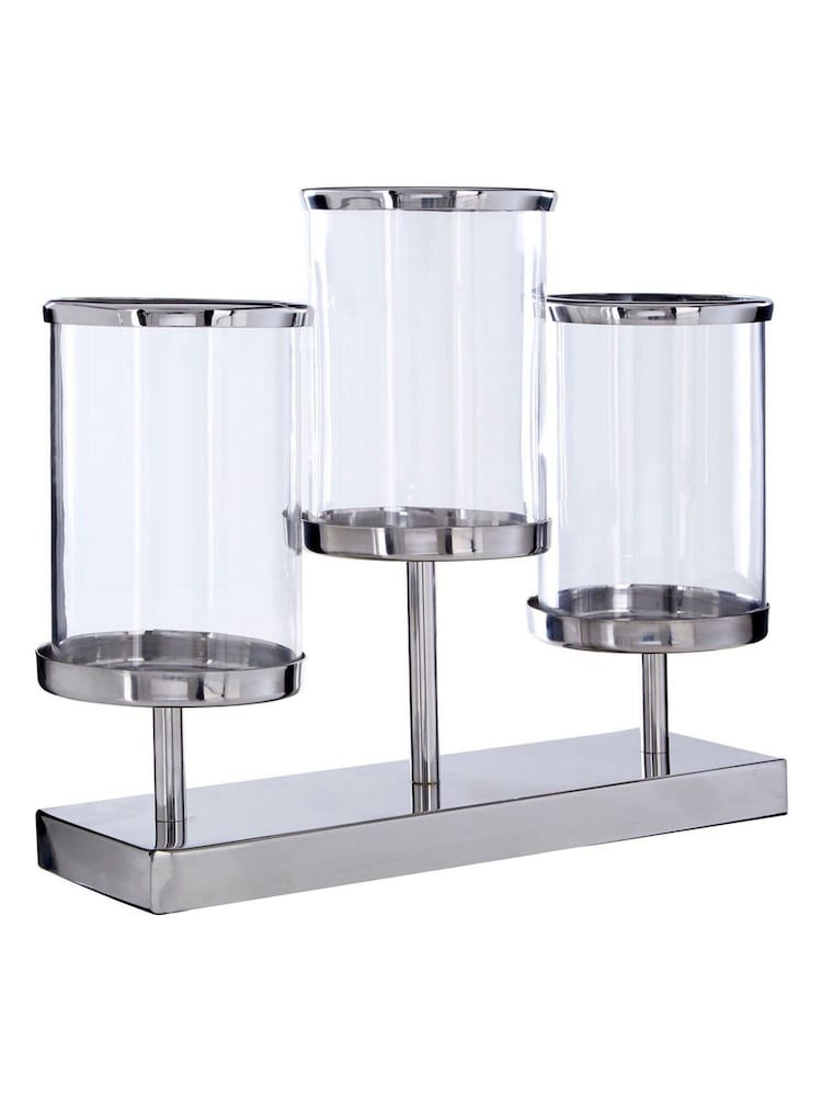 Interiors by Premier Silver Kensington Townhouse 3 Light Candle Holder - Image 2 of 3 Interiors by Premier Silver Kensington Townhouse 3 Light Candle Holder - Image 2 of 3