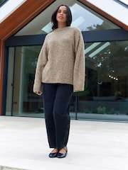 Neutral Mole Boucle Knitted Crew Neck Jumper - Image 2 of 7