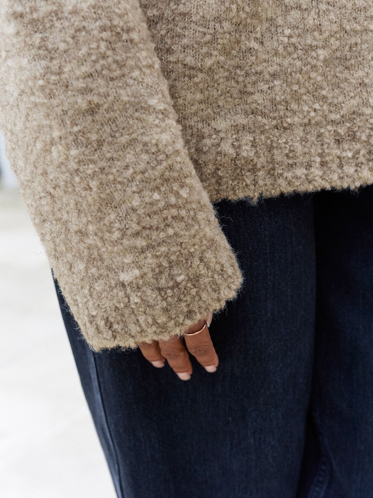 Neutral Mole Boucle Knitted Crew Neck Jumper - Image 5 of 7