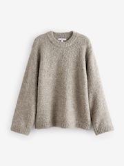 Neutral Mole Boucle Knitted Crew Neck Jumper - Image 6 of 7