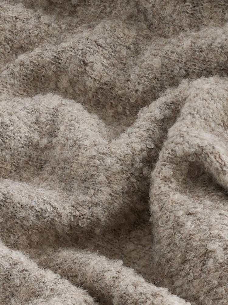 Neutral Mole Boucle Knitted Crew Neck Jumper - Image 7 of 7