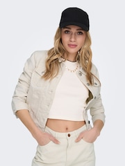 ONLY Cream Denim Jacket - Image 1 of 2
