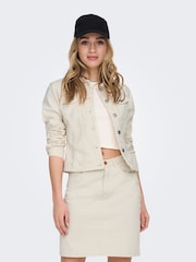 ONLY Cream Denim Jacket - Image 3 of 7