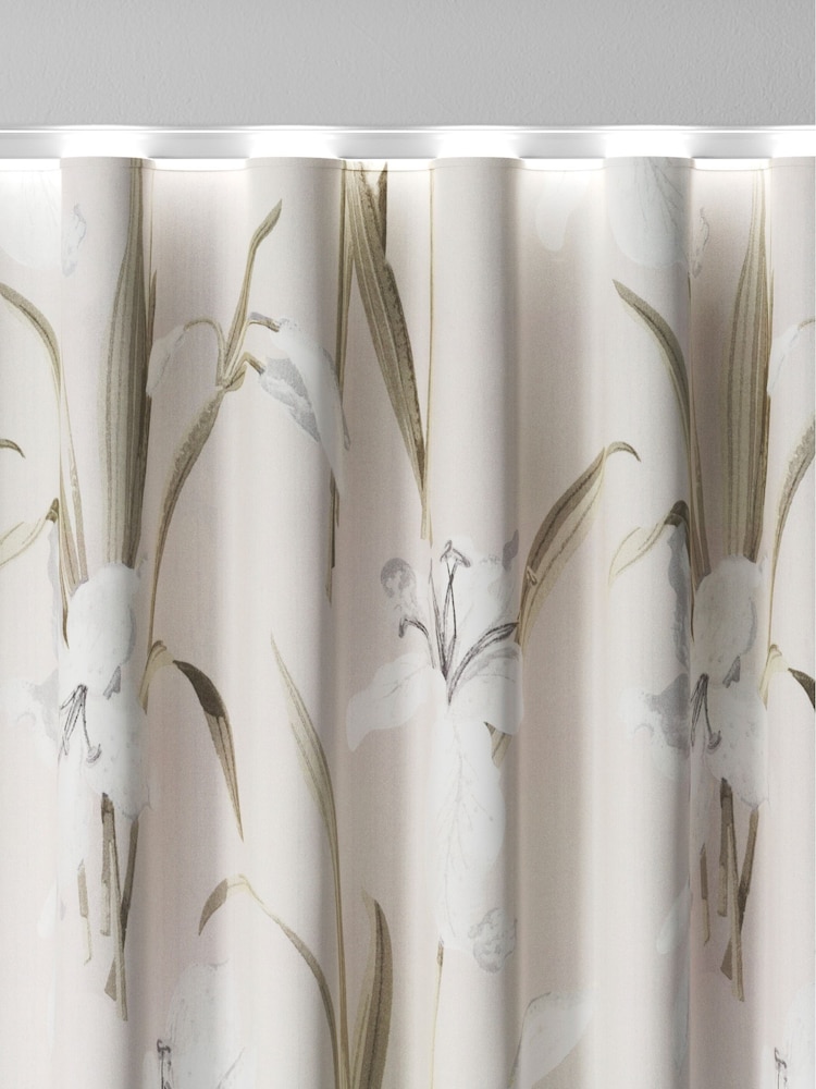 Natural Lily Floral Made to Measure 100% Cotton Curtains - Image 8 of 9