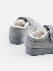 Grey Warm Lined Touch Fastening Slippers - Image 4 of 5