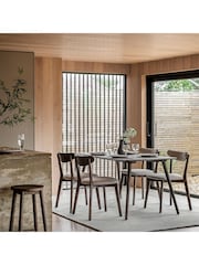 Gallery Home Dark Wood Temara Oak Style 6 Seater Dining Table - Image 1 of 5