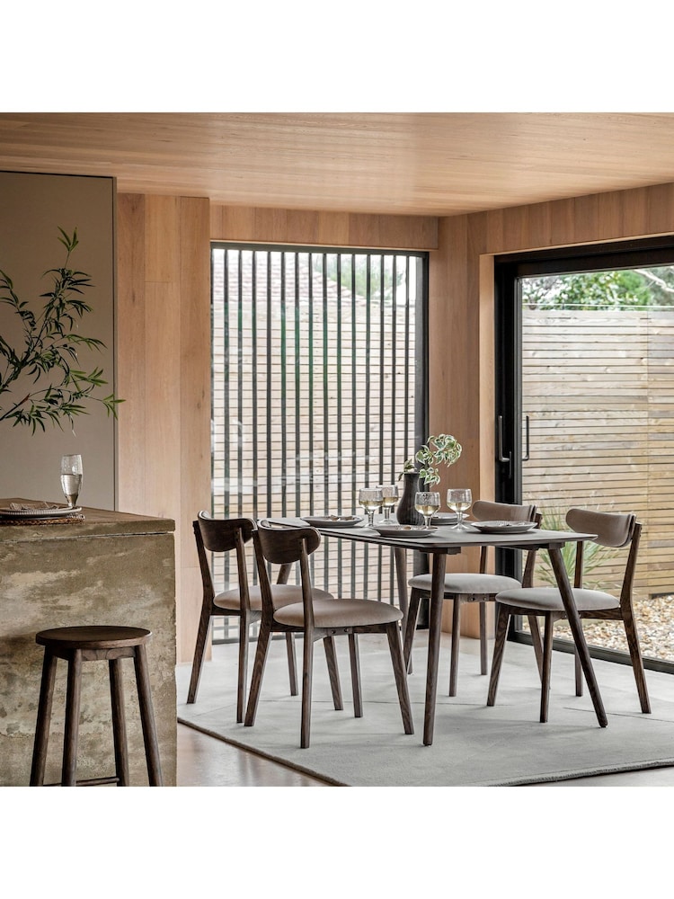 Gallery Home Dark Wood Temara Oak Style 6 Seater Dining Table - Image 1 of 5