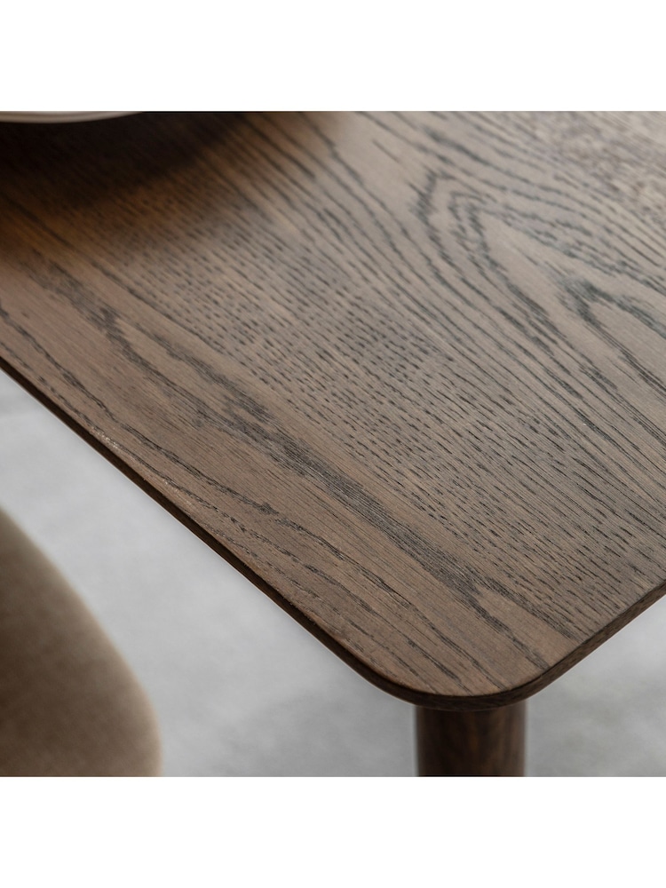 Gallery Home Dark Wood Temara Oak Style 6 Seater Dining Table - Image 2 of 5