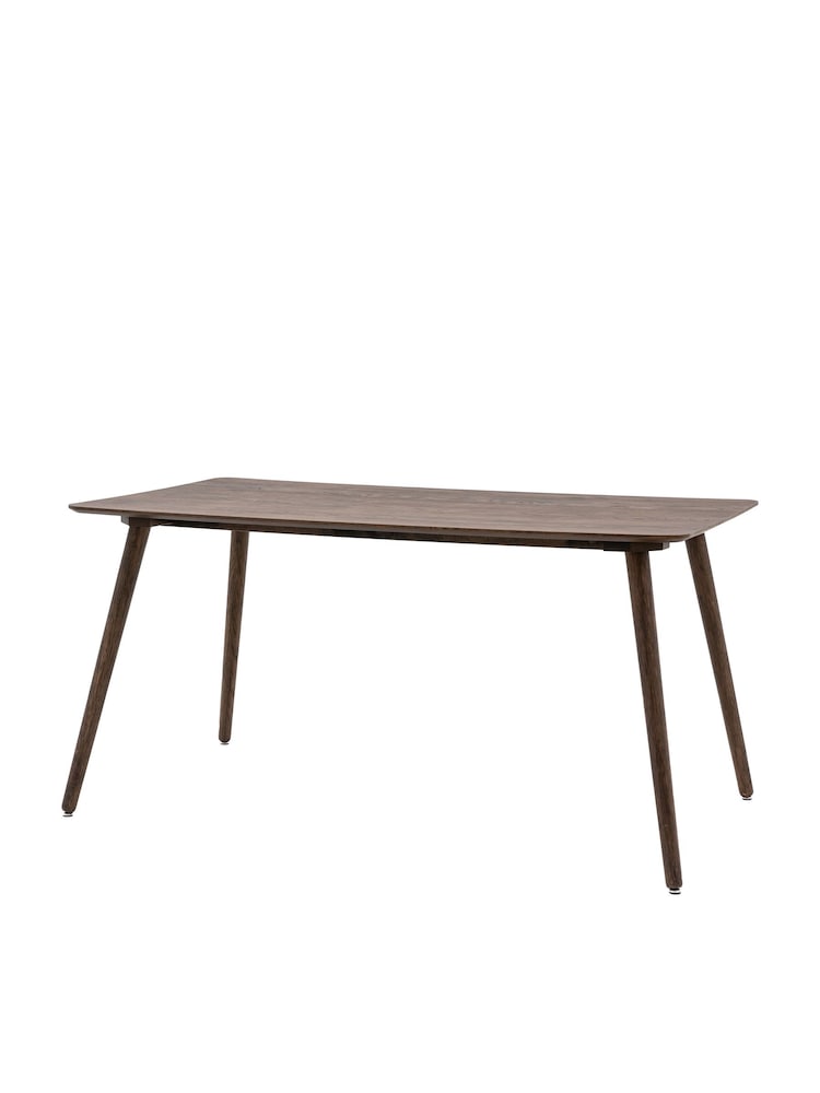 Gallery Home Dark Wood Temara Oak Style 6 Seater Dining Table - Image 5 of 5