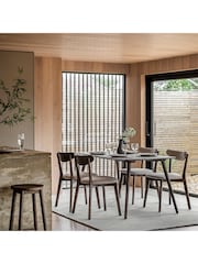 Gallery Home Dark Wood Temara Oak Style 6 Seater Dining Table - Image 7 of 8