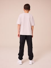 Black Cargo Graffiti Embroidery Trousers (3-16yrs) - Image 3 of 9