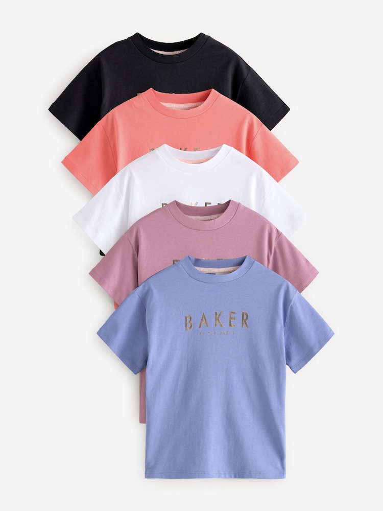 Mehrfarbig - Baker by Ted Baker T-Shirts aus 100 % Baumwolle,5er-Pack - Bild 1 von 9