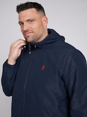 U.S. Polo Assn. Blue Mens Big & Tall Hooded Windbreaker - Image 1 of 7