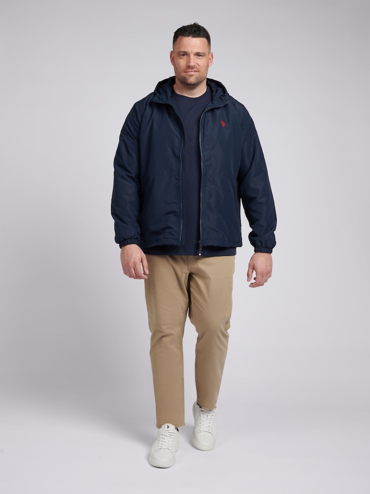 U.S. Polo Assn. Blue Mens Big & Tall Hooded Windbreaker - Image 2 of 7