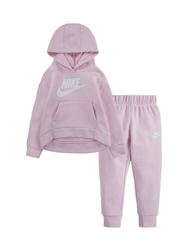 Nike Pink Infant Club Fleece Tracksuit - Image 1 of 4