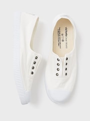 Crew Clothing White Victoria Laceless Trainers - Image 4 of 4