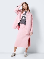 NOISY MAY Pink Oversized Denim Shacket - Image 1 of 7