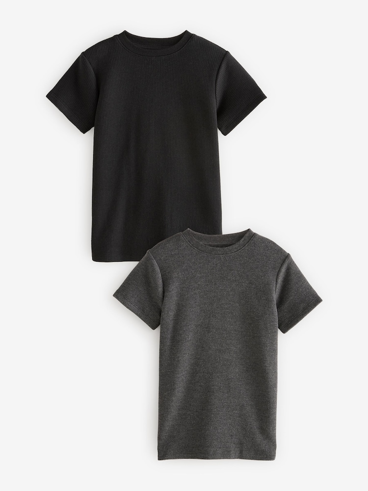 Schwarz/Anthrazit - Thermo-T-Shirts mit kurzen Ärmeln im 2er-Pack (2–16J.) - Bild 1 von 6 Schwarz/Anthrazit - Thermo-T-Shirts mit kurzen Ärmeln im 2er-Pack (2–16J.) - Bild 1 von 6
