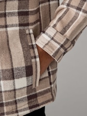 Neutral Check Hooded Borg Lined Shacket - Image 6 of 12