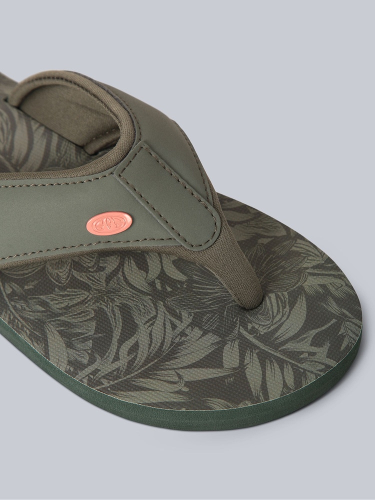 Animal Green Dark Womens Swish Flip Flops - Image 4 of 5