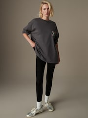 Marineblau - Christmas Pudding Graphic 100% Cotton Long Sleeve T-Shirt - Bild 2 von 8