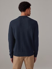Navy Blue Stag Logo Regular Fit 100% Lambswool Premium Jumper - Image 3 of 7