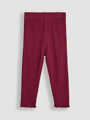 Cream češnja - JoJo Maman Bébé Rib Frill Leggings 2 Pack - Slika 4 iz 7