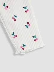Cream češnja - JoJo Maman Bébé Rib Frill Leggings 2 Pack - Slika 6 iz 7