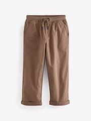 Marron fauve - Pantalon Pull-On à Taille Côtelée (3-16ans) - Image 1 of 5