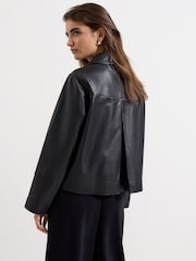 Phase Eight Black Pippa Leather Jacket - Image 2 of 7