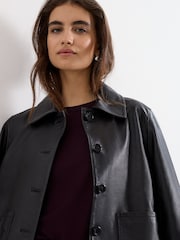 Phase Eight Black Pippa Leather Jacket - Image 5 of 7