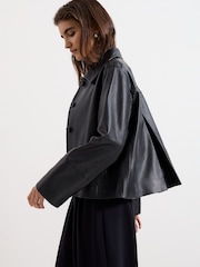 Phase Eight Black Pippa Leather Jacket - Image 6 of 7