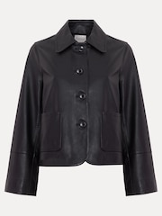 Phase Eight Black Pippa Leather Jacket - Image 7 of 7