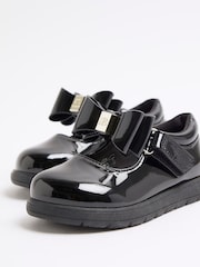 River Island Black Girls Patent Bow Mary Jane Shoes - Image 2 of 4