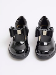 River Island Black Girls Patent Bow Mary Jane Shoes - Image 4 of 4