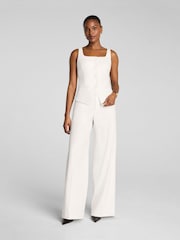 Spanx White EasyBreezy Cotton Linen Button Down Vest - Image 1 of 3