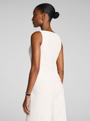 Spanx White EasyBreezy Cotton Linen Button Down Vest - Image 3 of 3