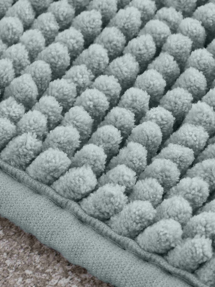 Catherine Lansfield Sage Green Bobble Bathmat - Image 2 of 3 Catherine Lansfield Sage Green Bobble Bathmat - Image 2 of 3