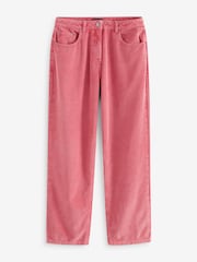 Pink Washed Cord Wide Leg 100% Cotton Trousers - Image 5 of 6