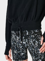 Sweaty Betty Black Melody Luxe Fleece Pullover Jumper - Image 4 of 4