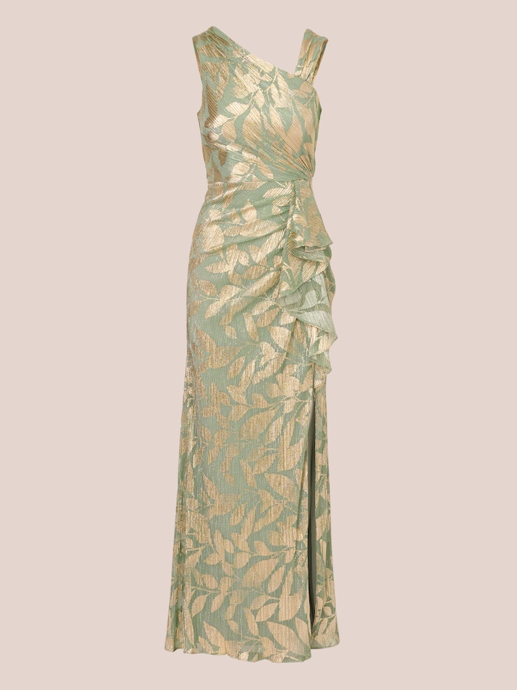 Buy Adrianna Papell Green Foil Asymmetric Dress from Next USA
