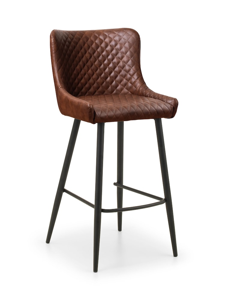 Julian Bowen Brown Luxe Faux Leather Barstool - Image 2 of 6