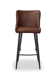 Julian Bowen Brown Luxe Faux Leather Barstool - Image 3 of 6