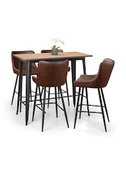 Julian Bowen Brown Luxe Faux Leather Barstool - Image 4 of 6