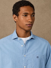 Hackett Blue Heritage Chambray Long-Sleeve Shirt - Image 3 of 8
