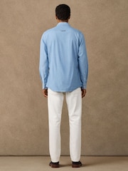 Hackett Blue Heritage Chambray Long-Sleeve Shirt - Image 5 of 8