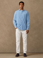 Hackett Blue Heritage Chambray Long-Sleeve Shirt - Image 7 of 8